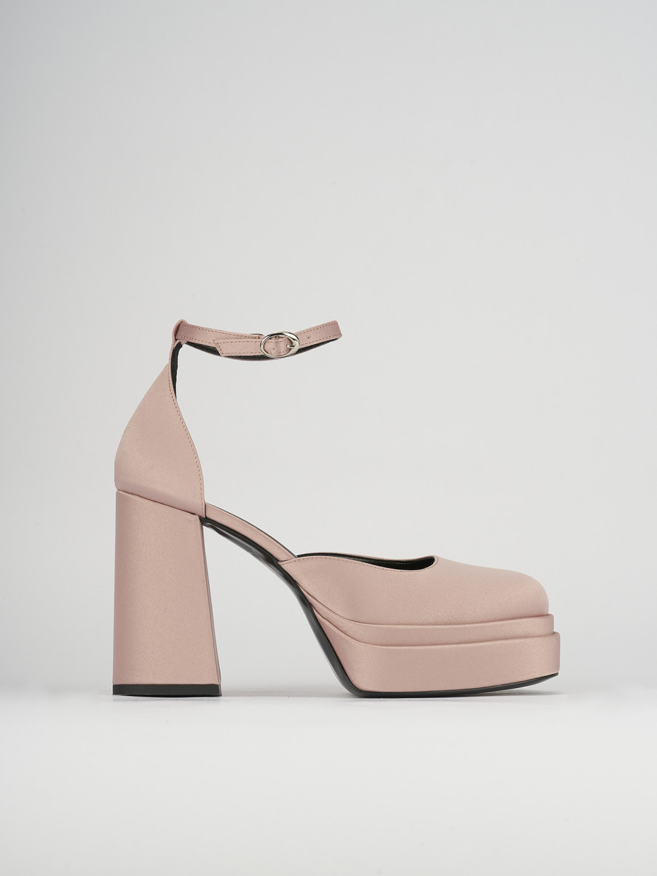 Décolleté e slingback tacco 11cm raso rosa