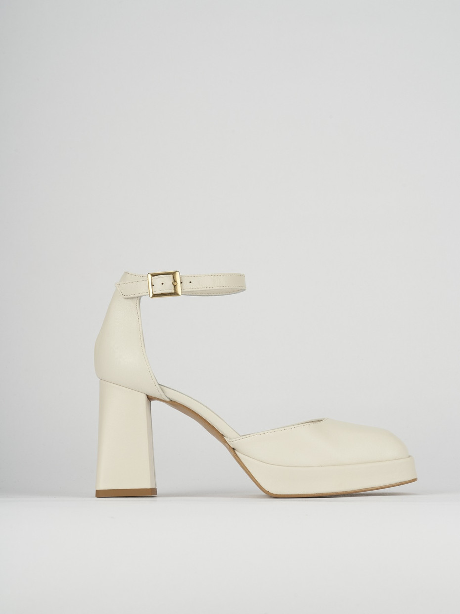 Pumps heel 9 cm white leather