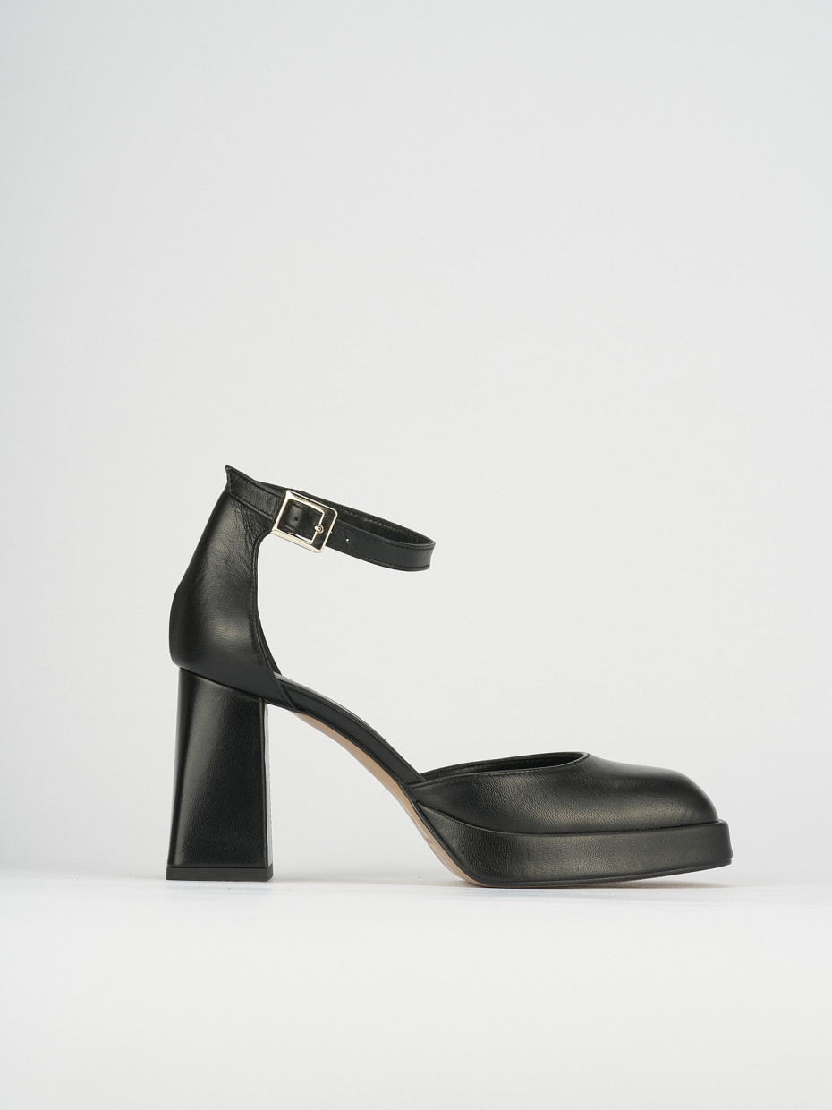 Décolleté e slingback tacco 9cm pelle nero