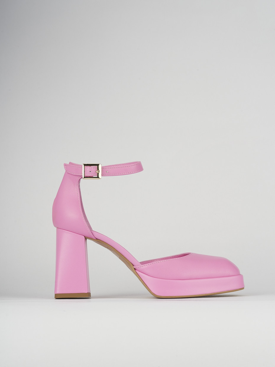 Décolleté e slingback tacco 9cm pelle rosa