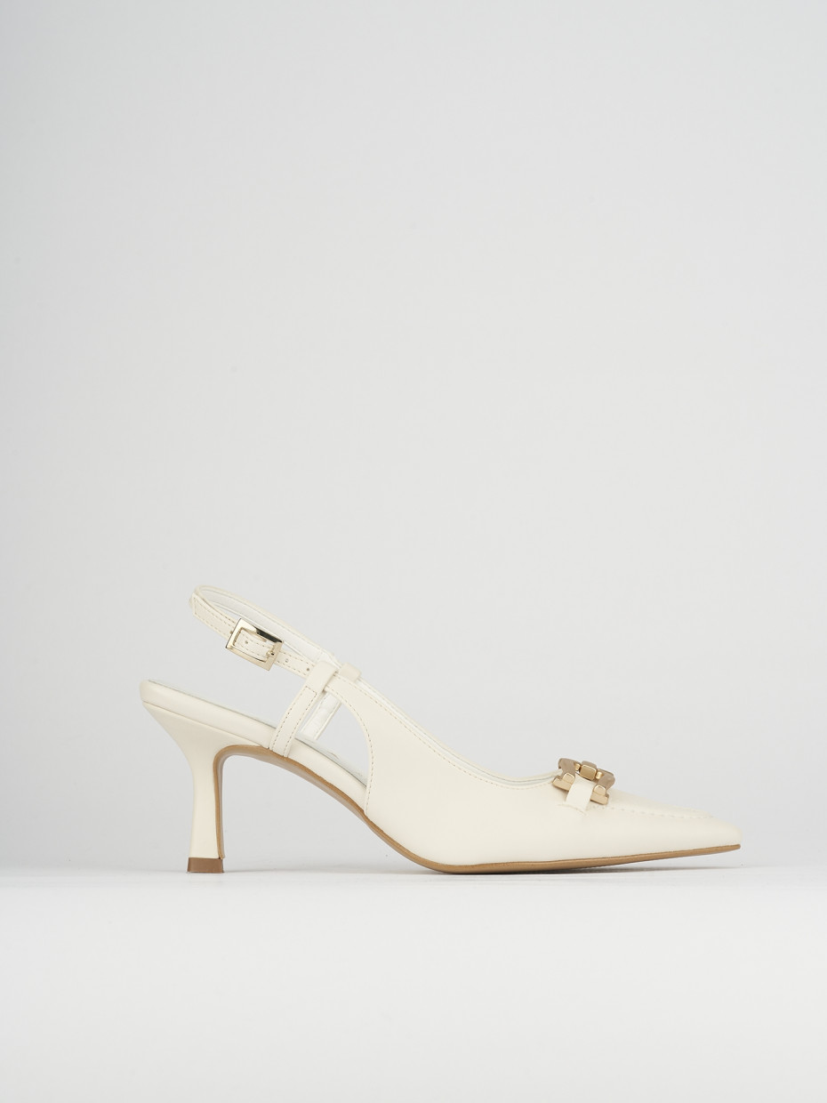 Pumps heel 7 cm white leather