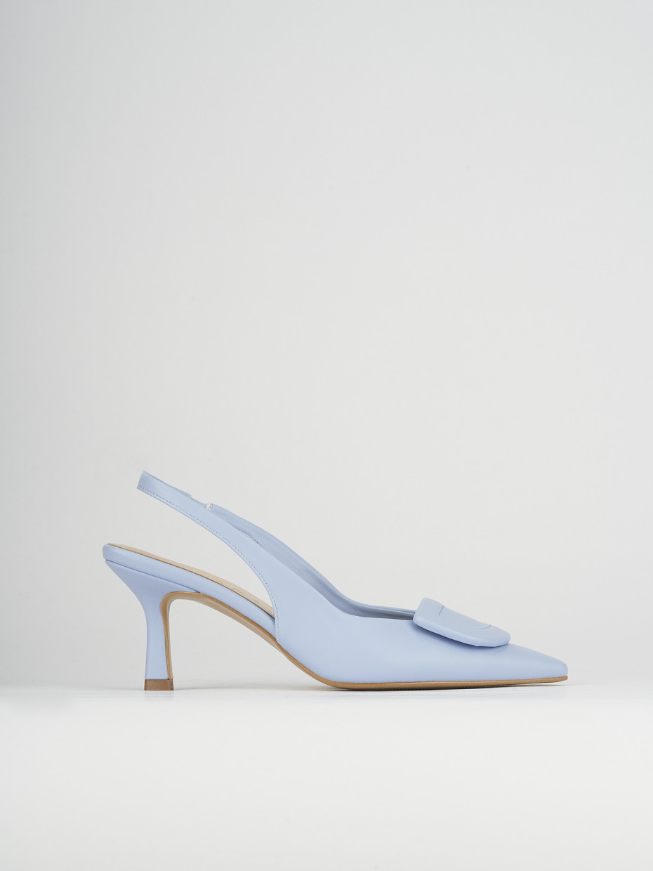 Pumps heel 7 cm light blue leather