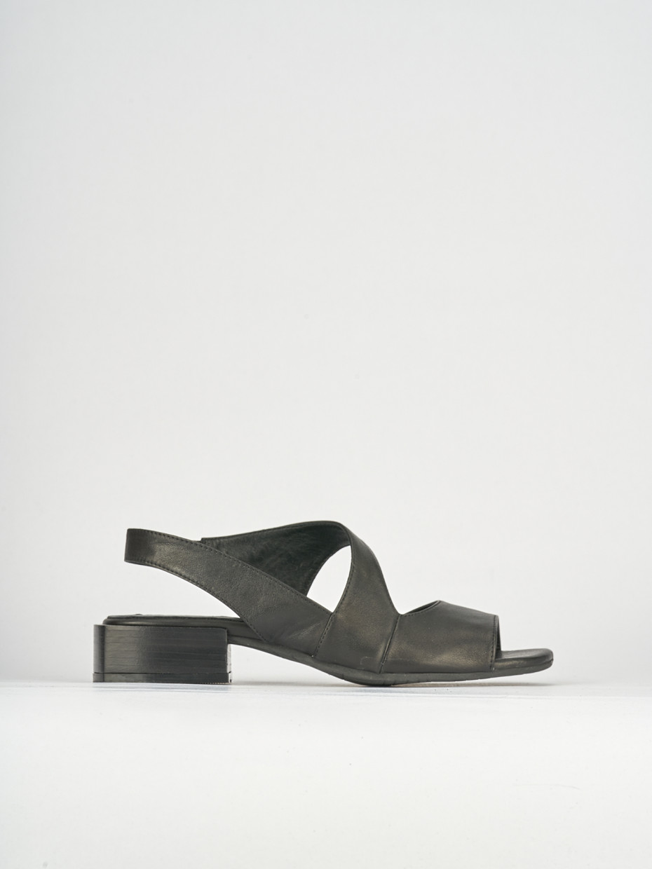 Sandali tacco 3cm pelle nero