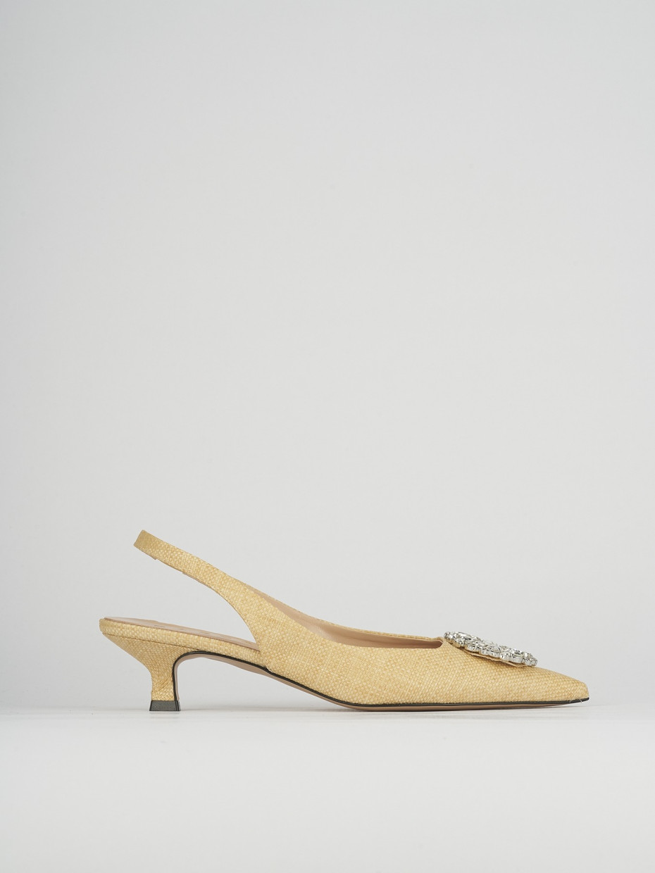 Pumps heel 5 cm beige leather