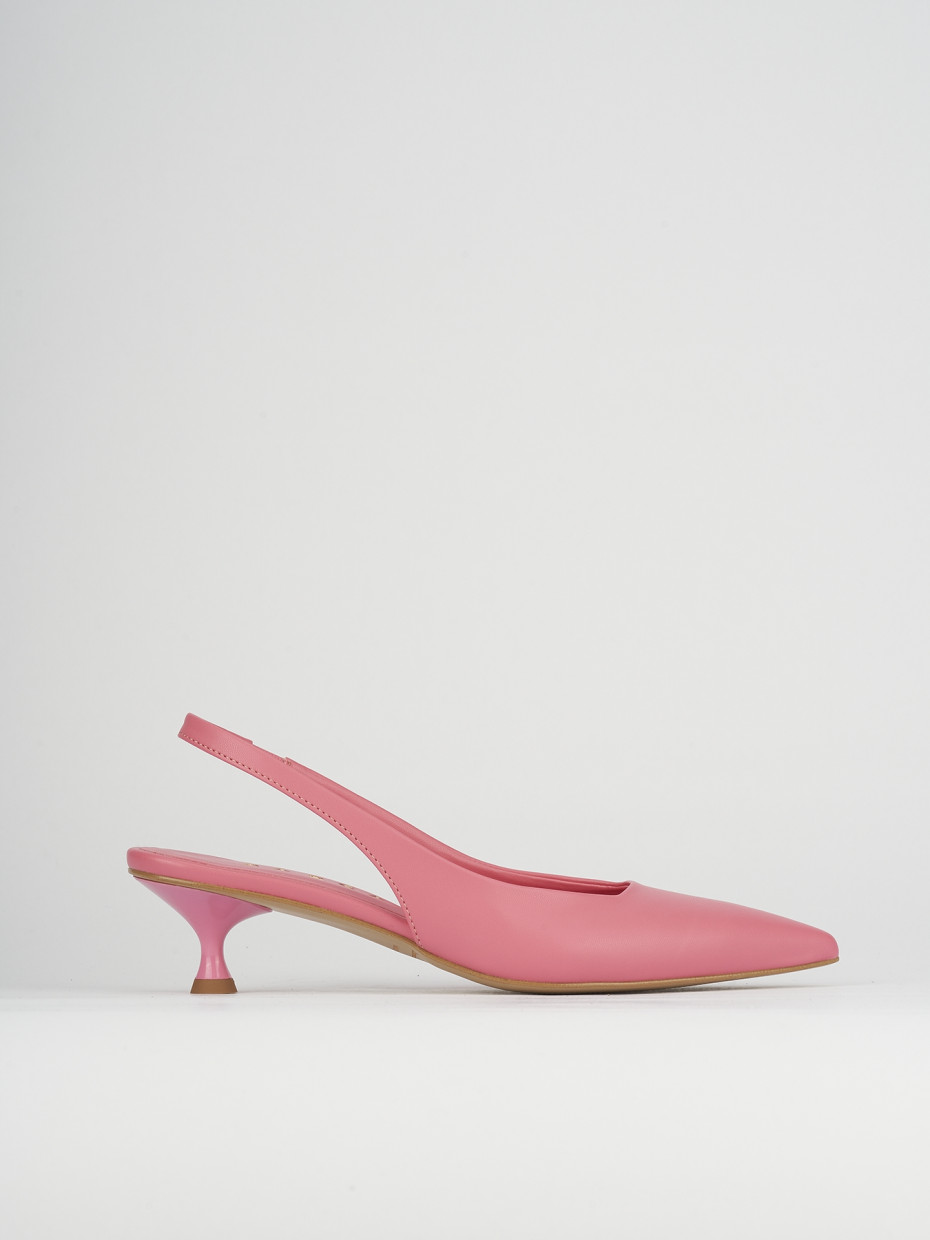 Décolleté e slingback tacco 5cm pelle rosa