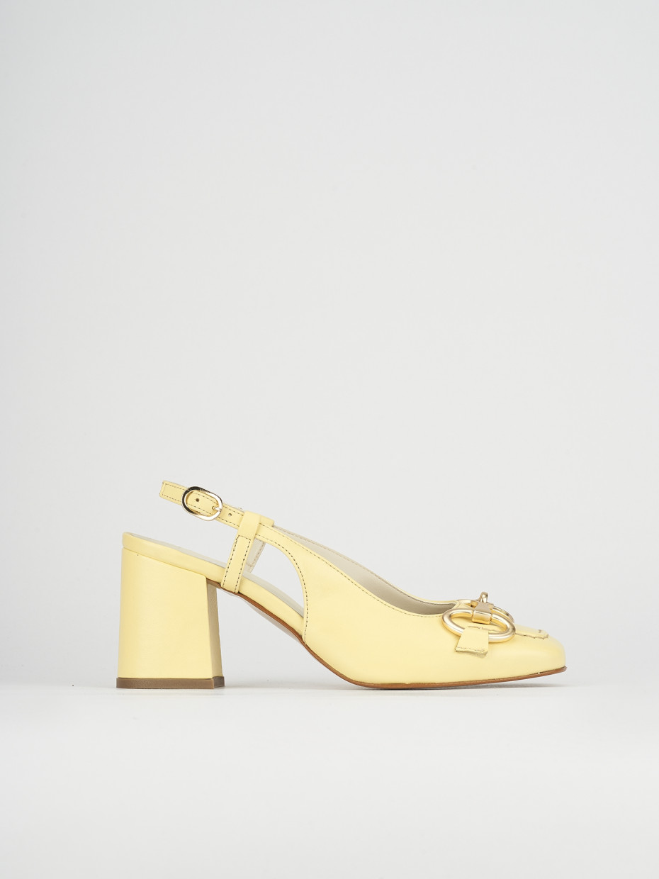 Décolleté e slingback tacco 6cm pelle giallo