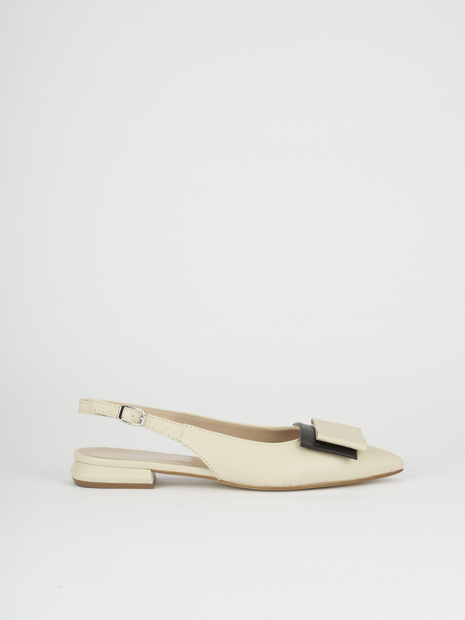 Ballerine tacco 1cm pelle beige