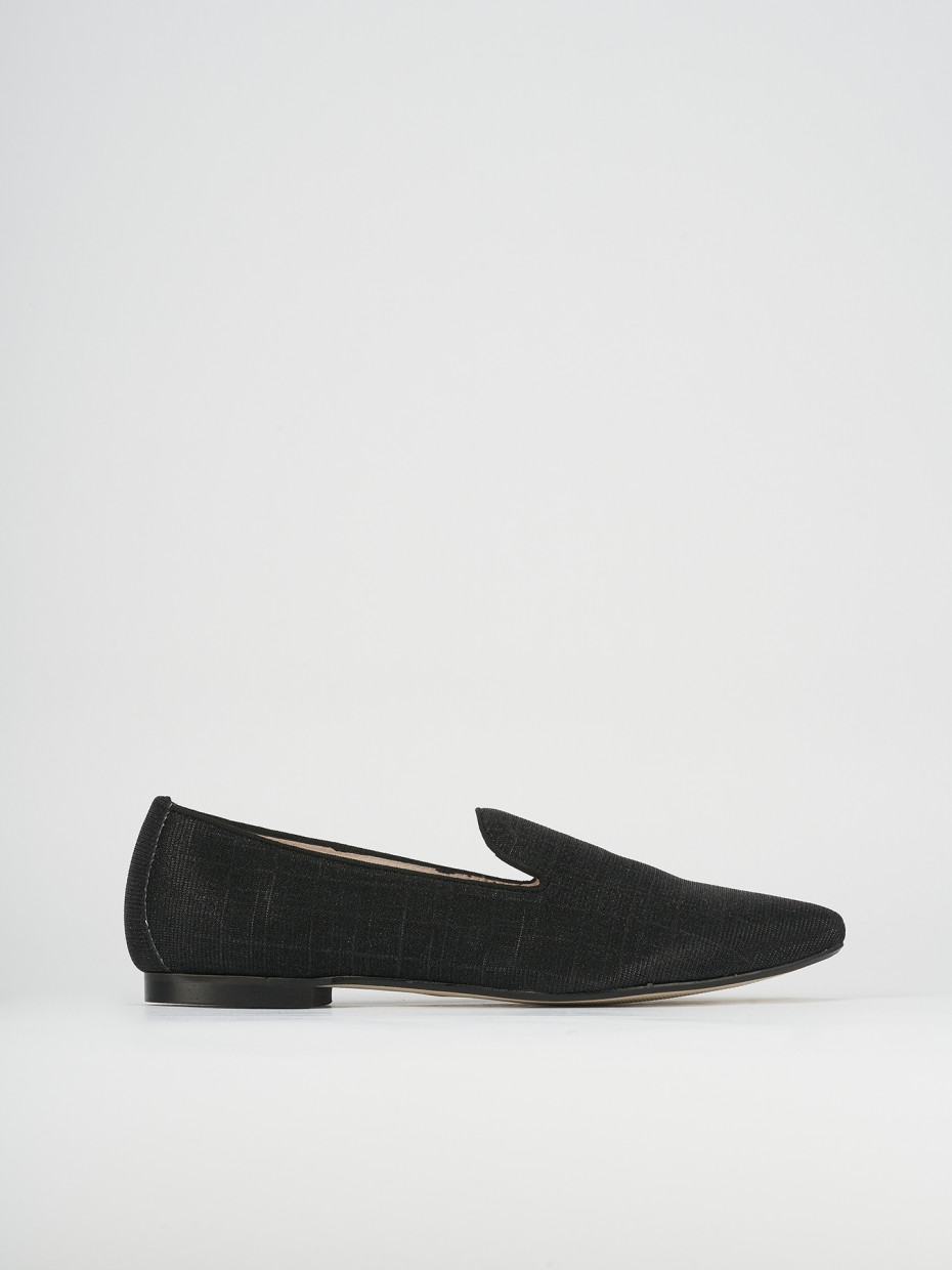 Flat shoes heel 1 cm black leather