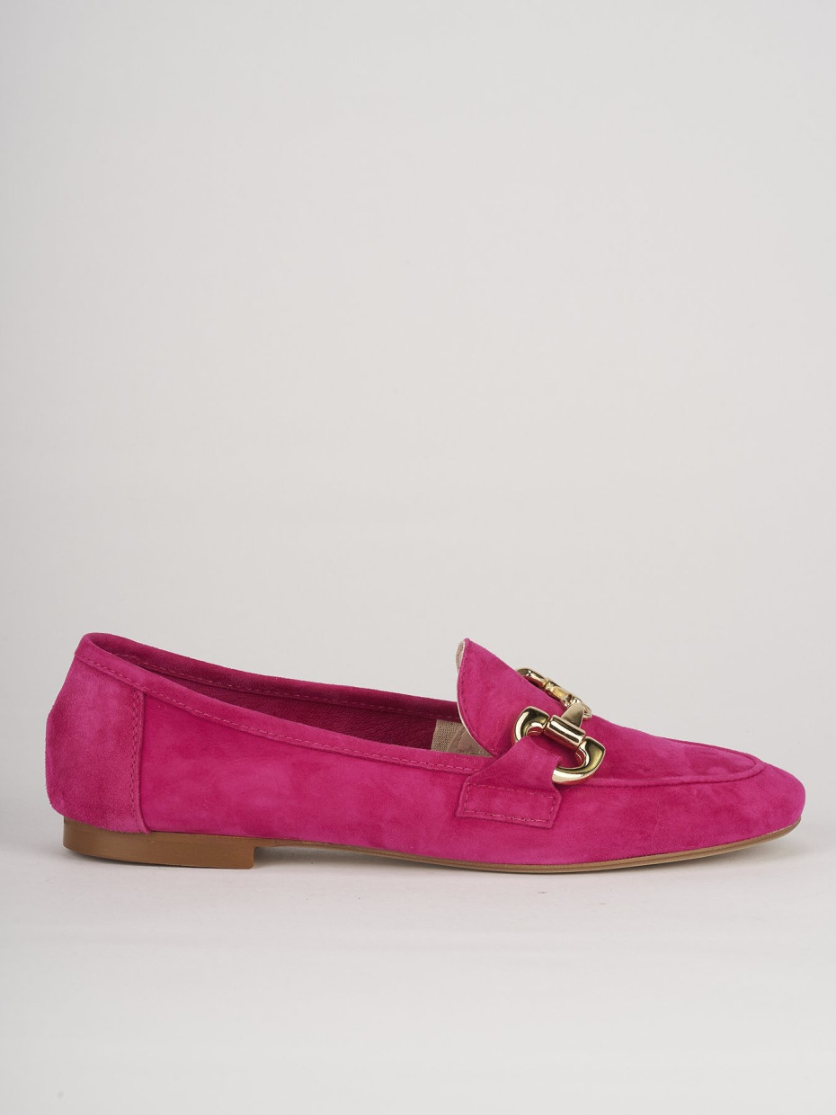 Loafers heel 1 cm pink chamois