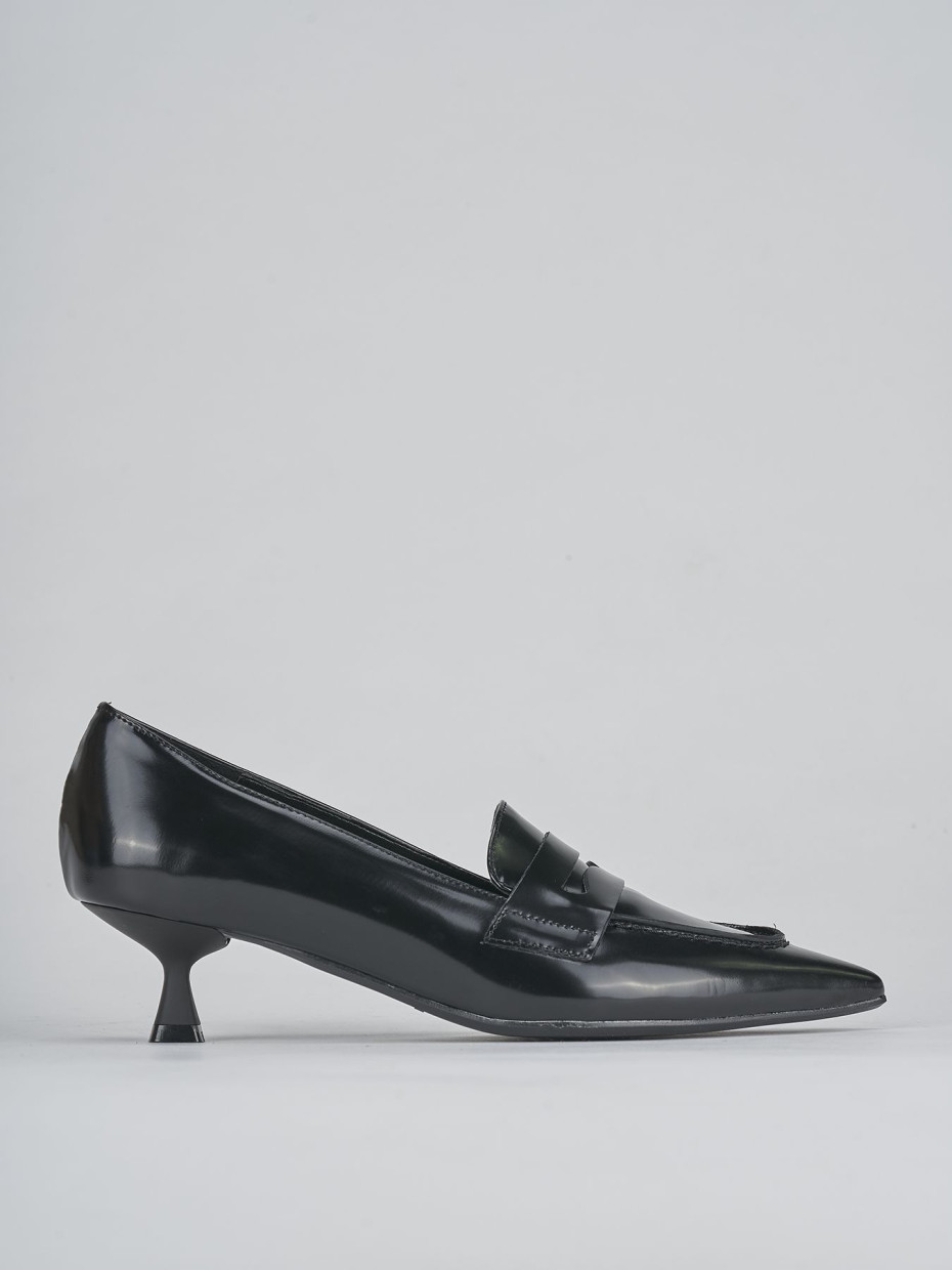 Décolleté e slingback tacco 5cm pelle nero