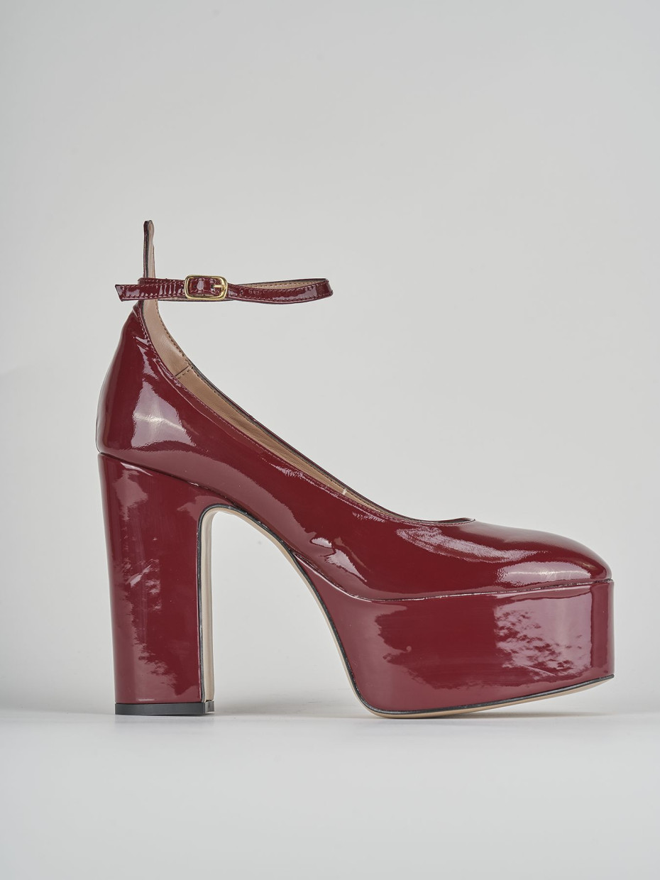 Décolleté e slingback tacco 8cm vernice bordo'