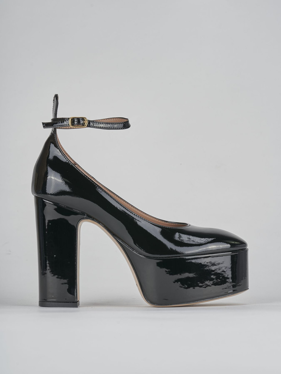 Décolleté e slingback tacco 8cm vernice nero