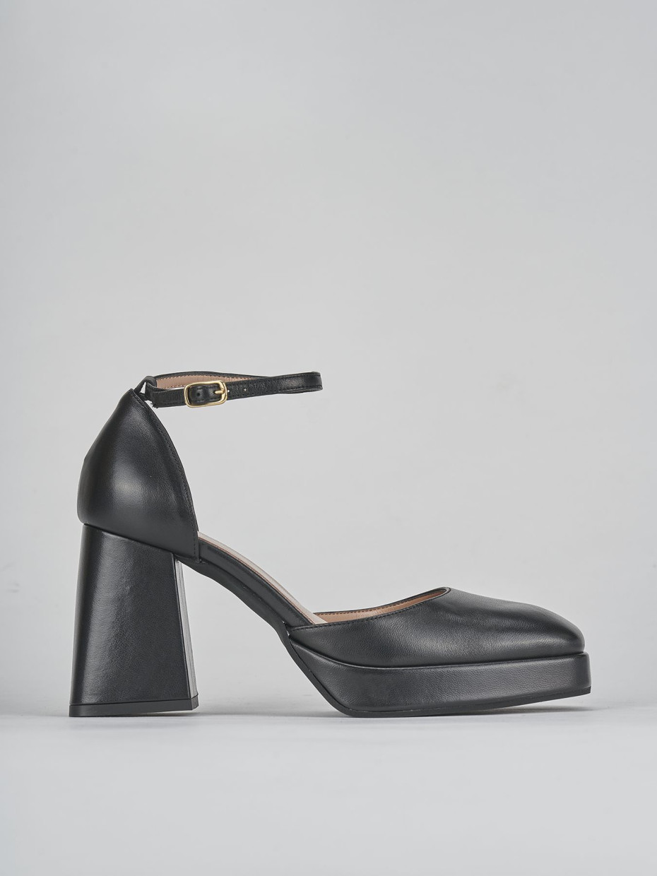 Décolleté e slingback tacco 7cm pelle nero