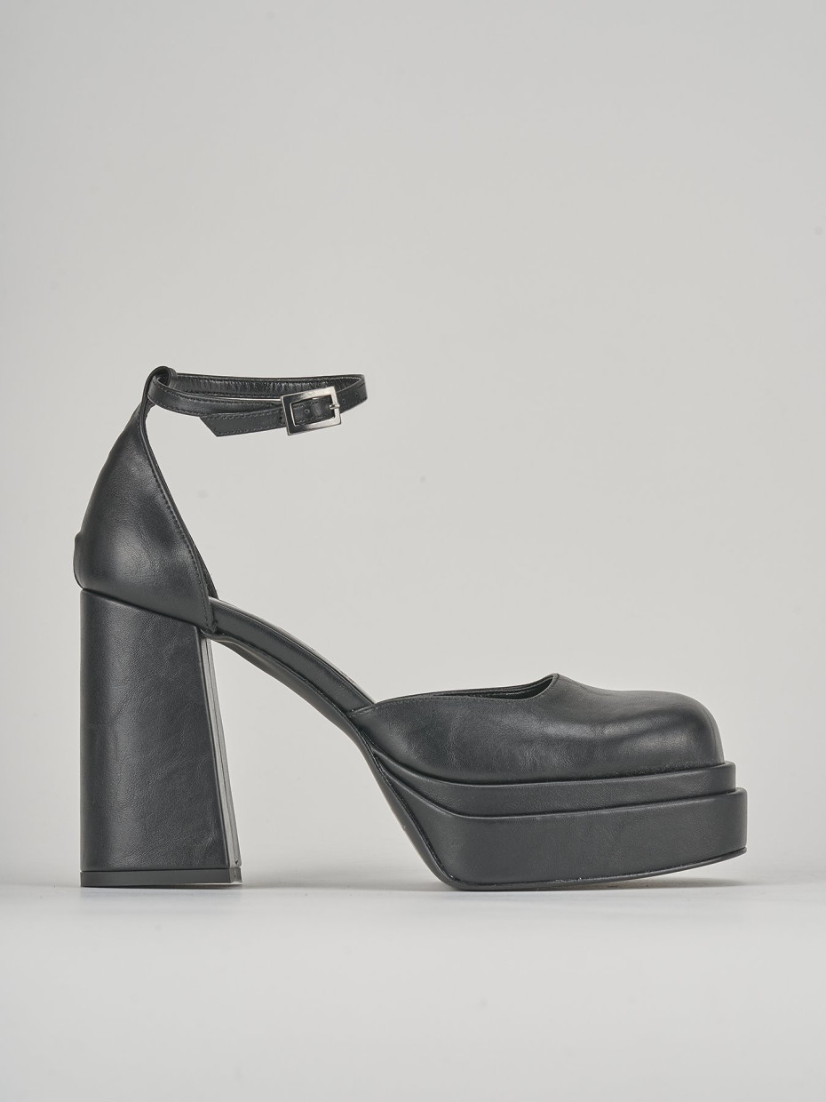 Décolleté e slingback tacco 11cm pelle nero