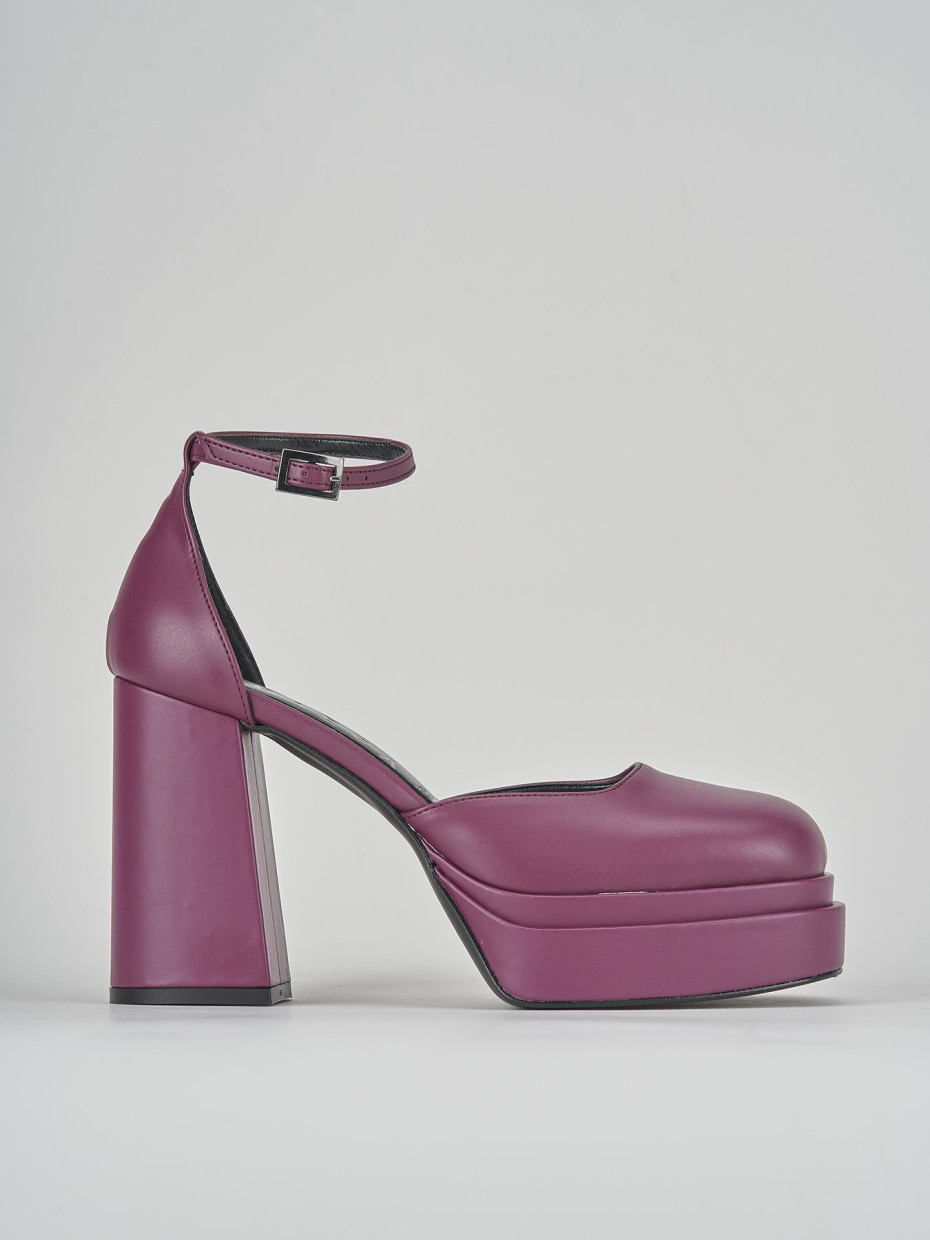 Décolleté e slingback tacco 11cm pelle viola