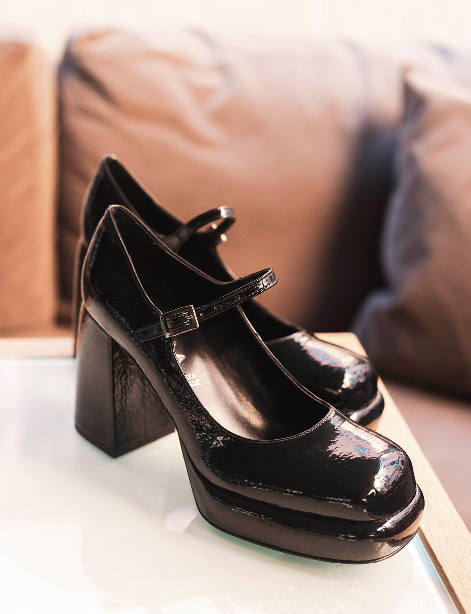 Pumps heel 9 cm black leather