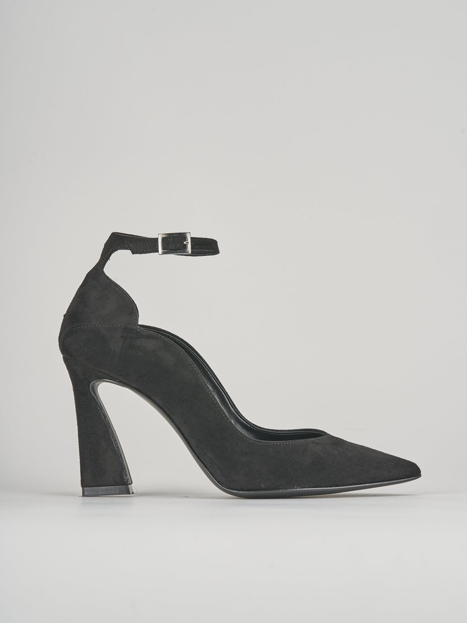 Décolleté e slingback tacco 8cm camoscio nero