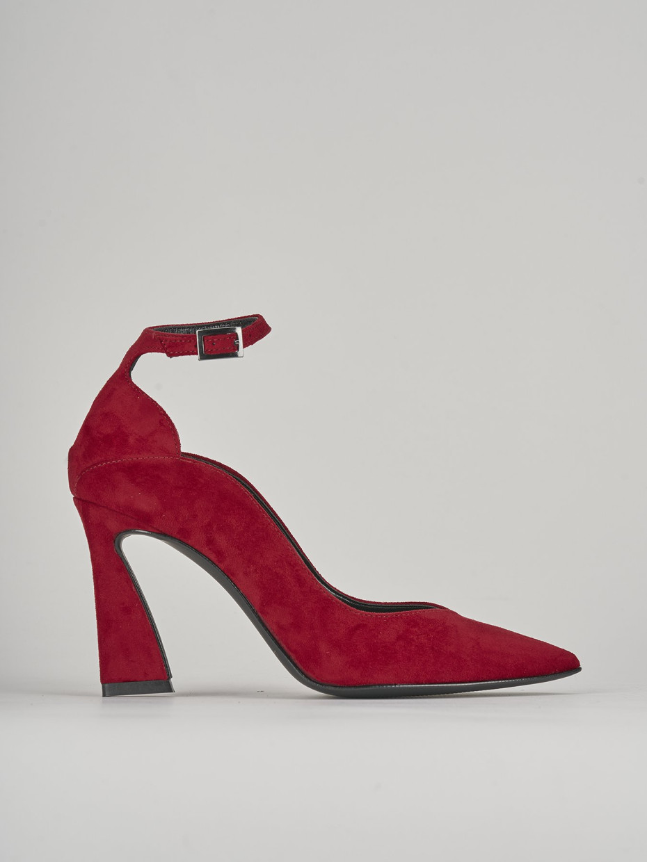 Décolleté e slingback tacco 8cm camoscio rosso