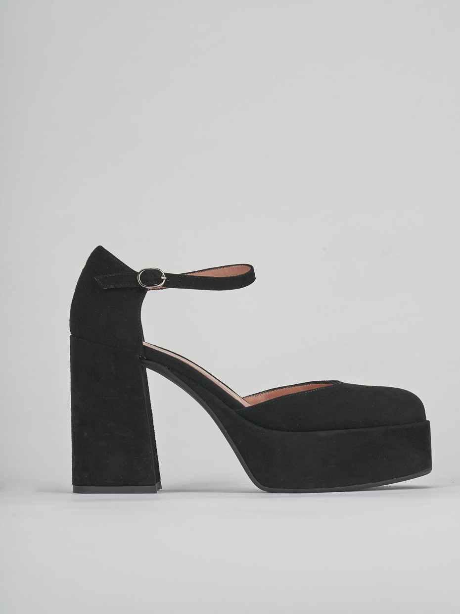 Décolleté e slingback tacco 9cm camoscio nero