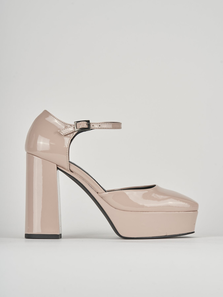 Décolleté e slingback tacco 10cm pelle beige