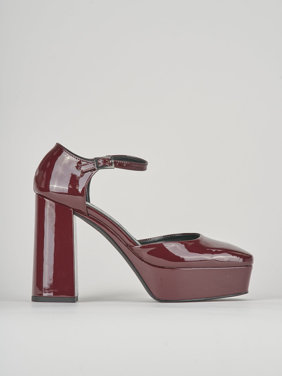 Décolleté e slingback tacco 10cm pelle bordo'