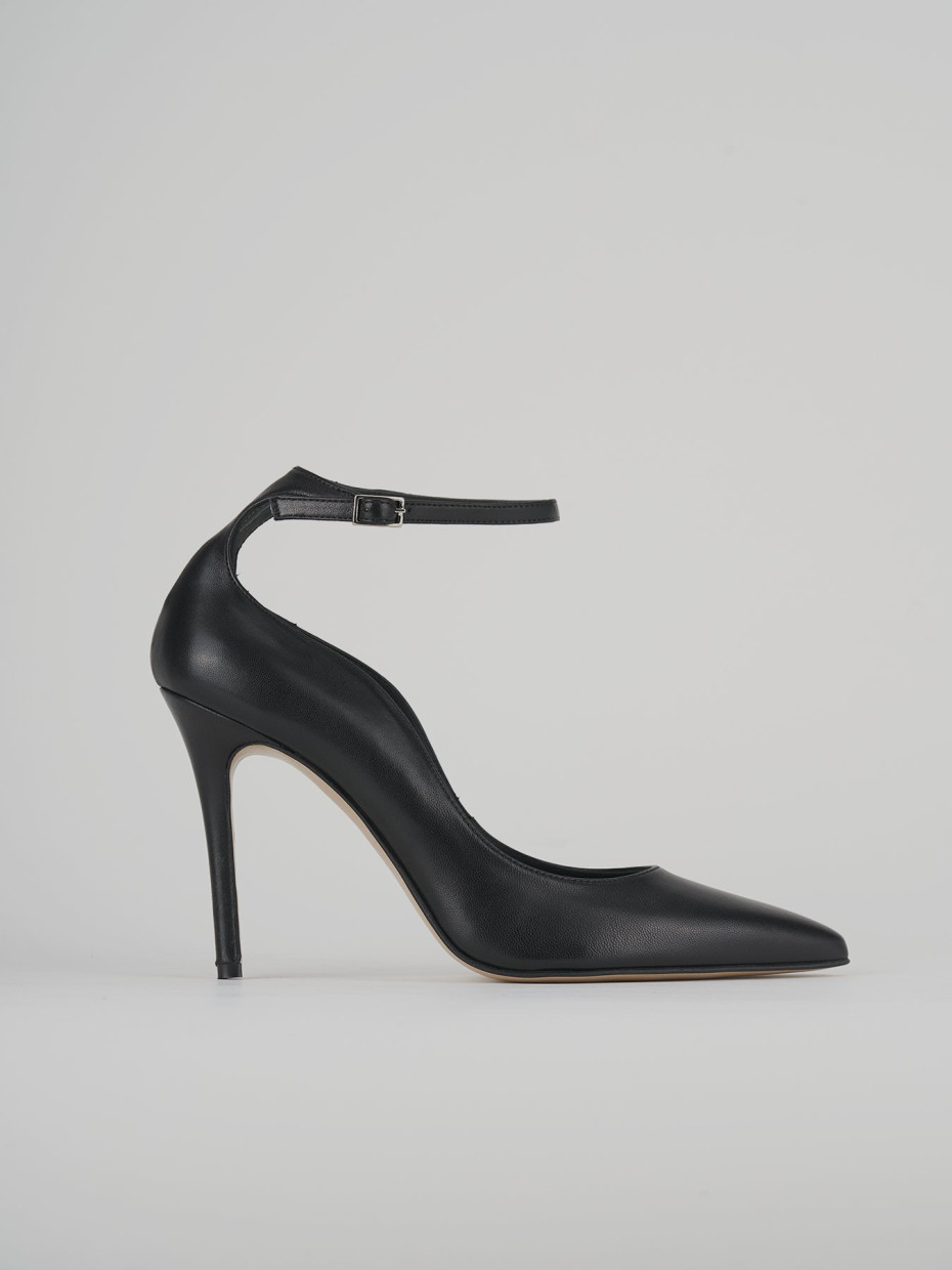 Décolleté e slingback tacco 10cm pelle nero