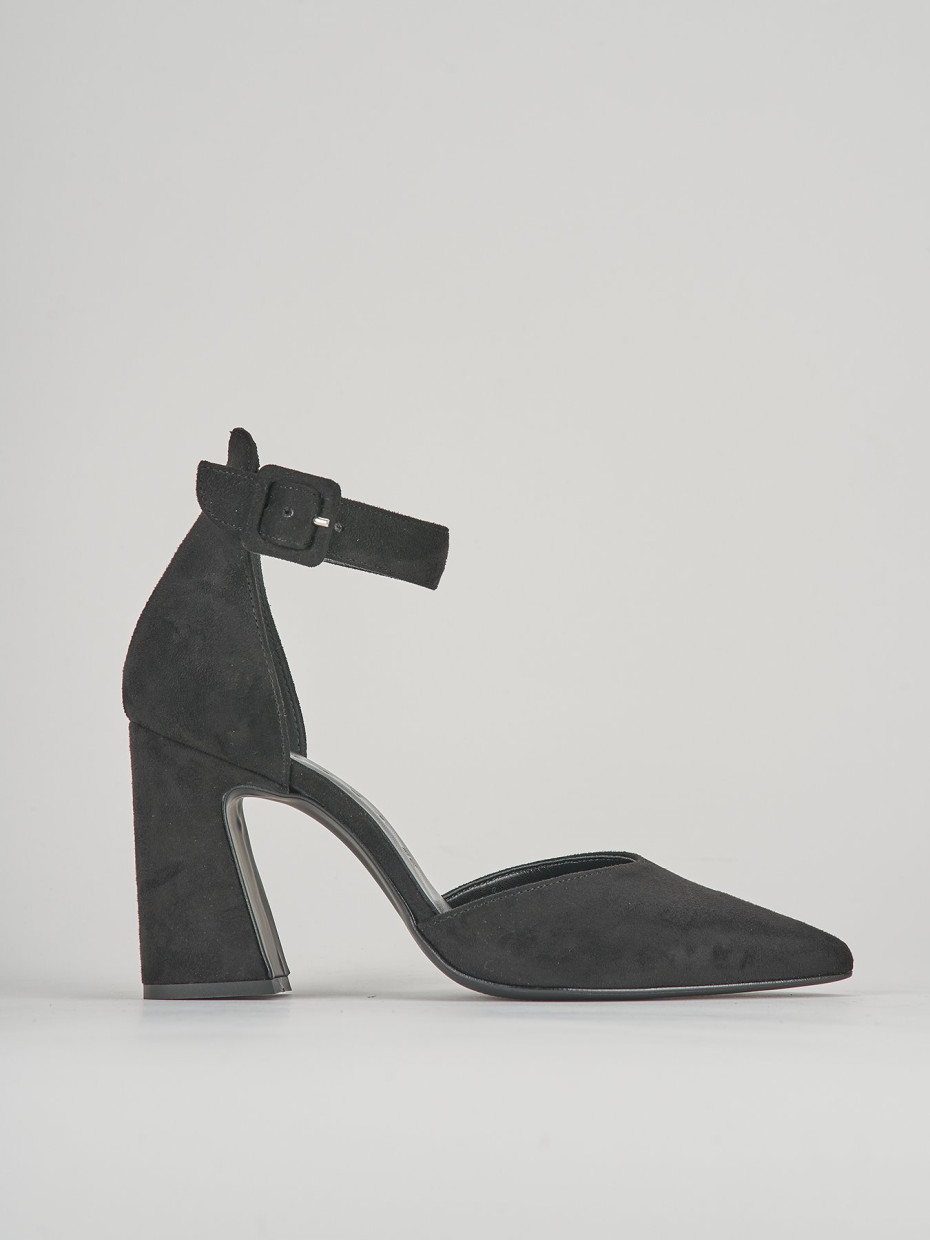 Décolleté e slingback tacco 9cm camoscio nero