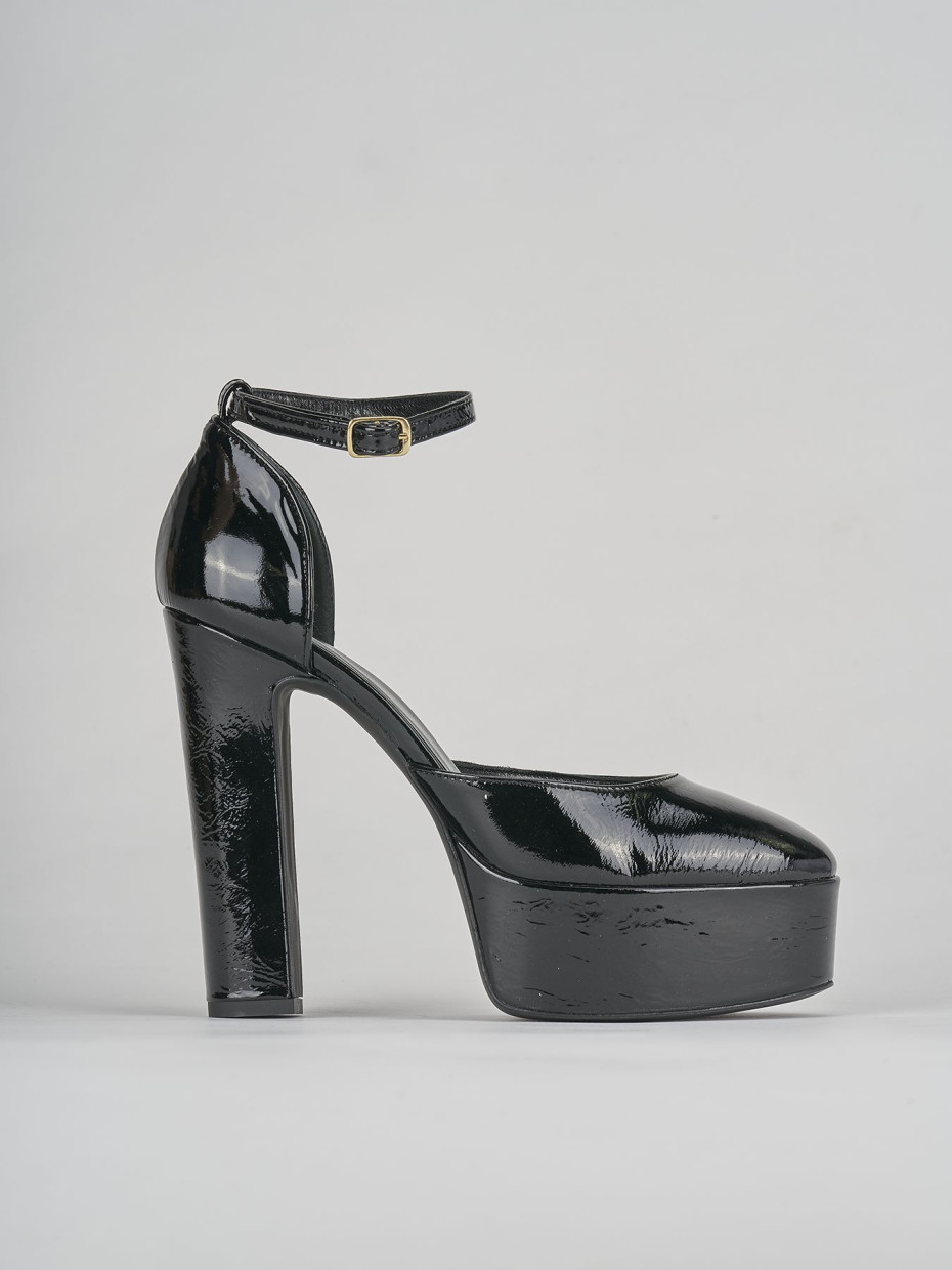 Décolleté e slingback tacco 13cm vernice nero