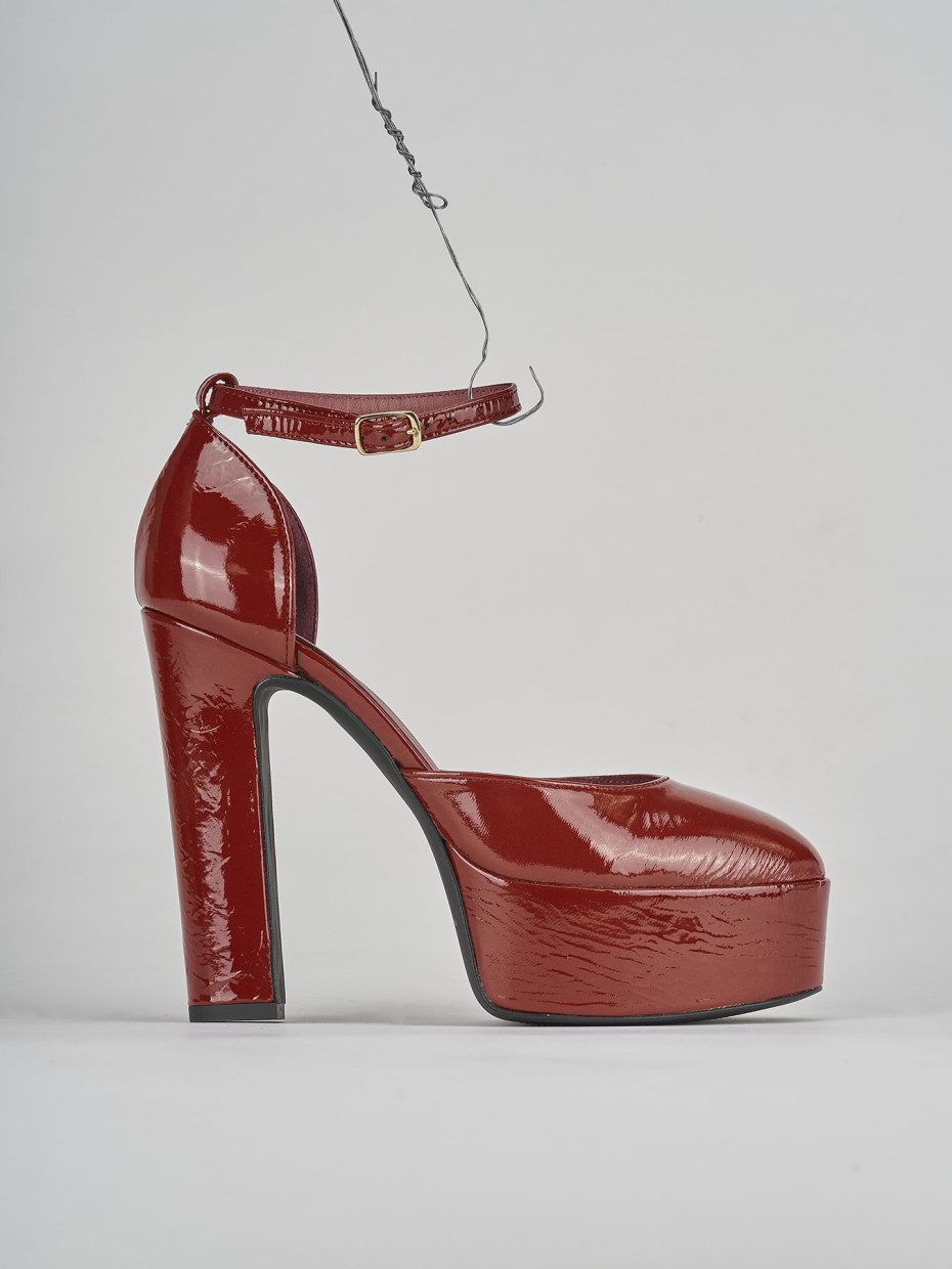 Décolleté e slingback tacco 13cm vernice rosso