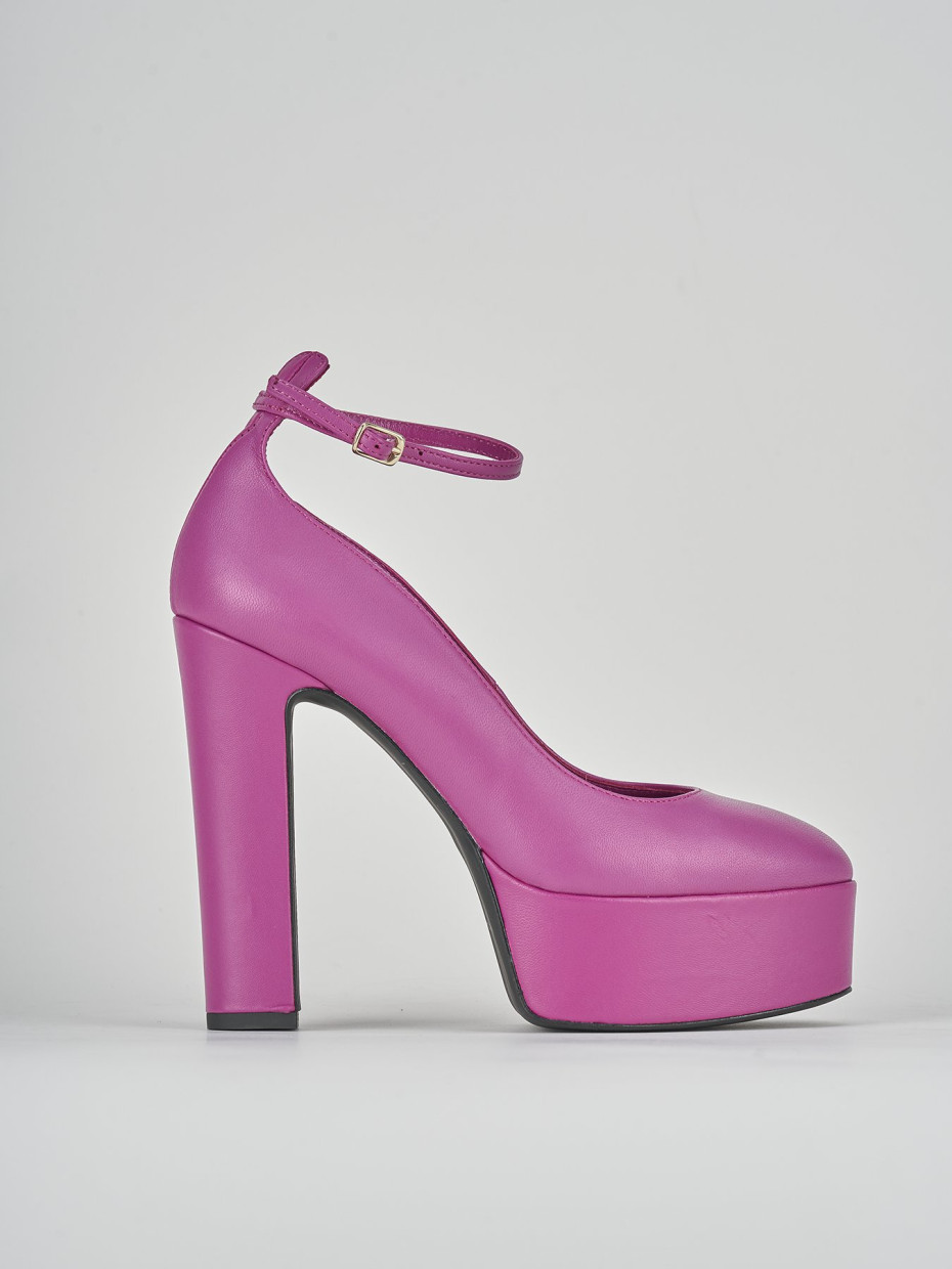 Décolleté e slingback tacco 13cm pelle viola