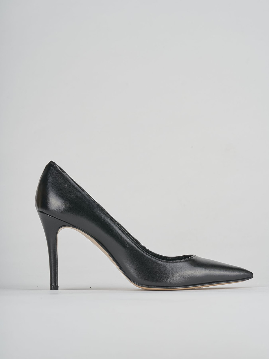 Décolleté e slingback tacco 9cm pelle nero