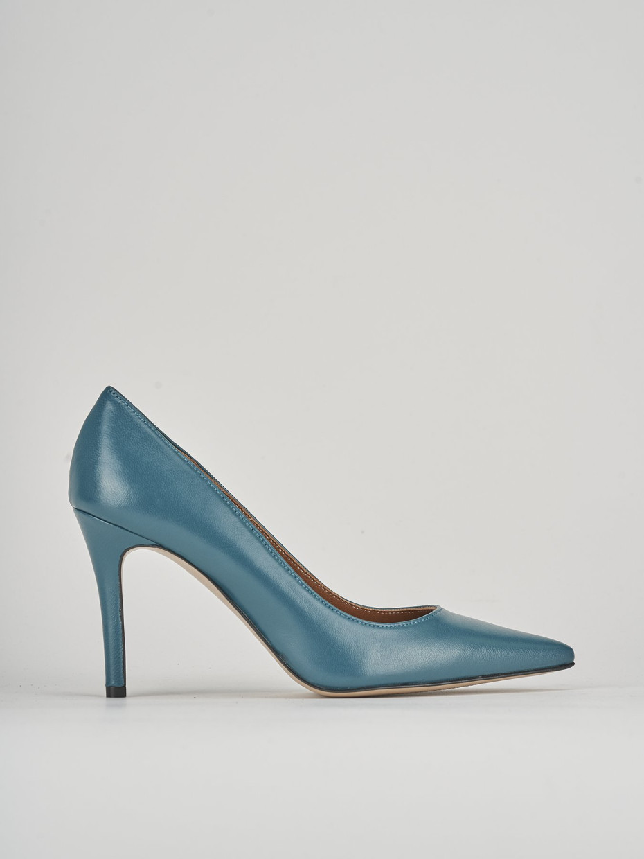 Décolleté e slingback tacco 10cm pelle verde