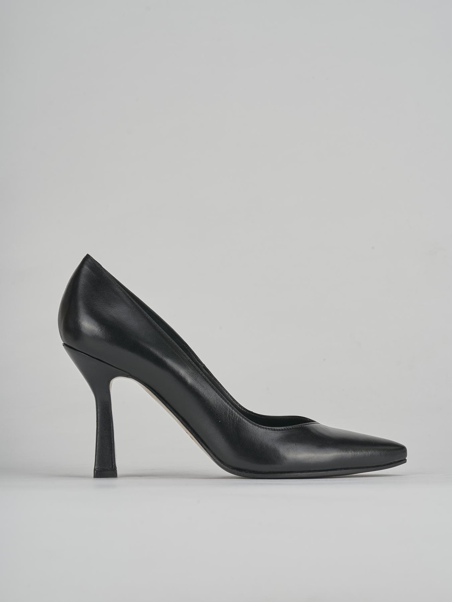 Décolleté e slingback tacco 10cm pelle nero