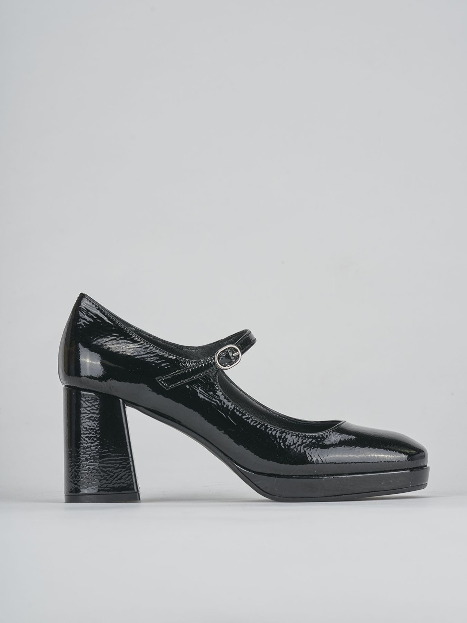 Décolleté e slingback tacco 8cm pelle nero