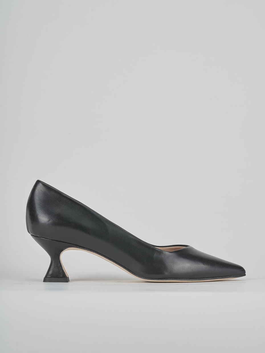 Décolleté e slingback tacco 5cm pelle nero