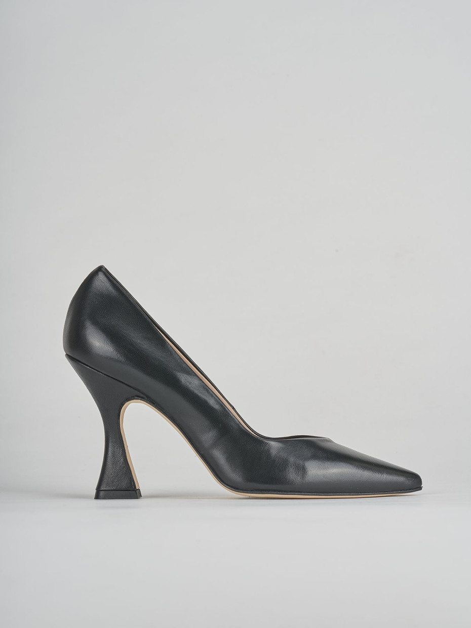 Décolleté e slingback tacco 9cm pelle nero