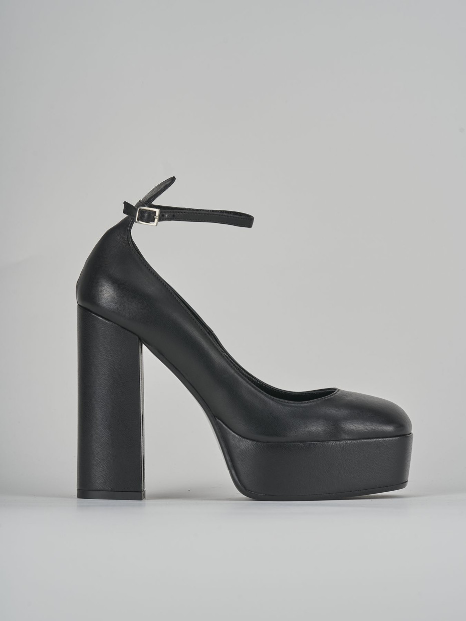 Décolleté e slingback tacco 12cm pelle nero