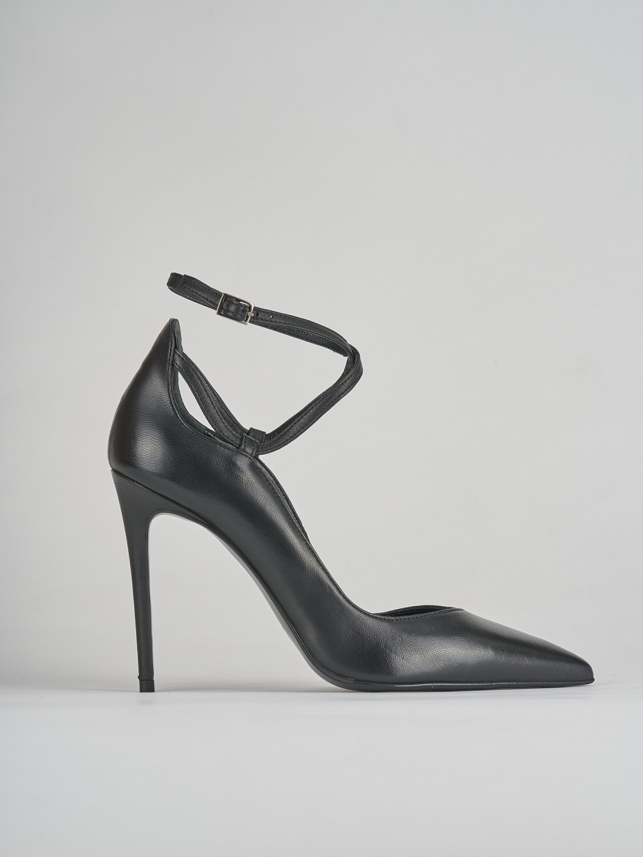 Décolleté e slingback tacco 10cm pelle nero