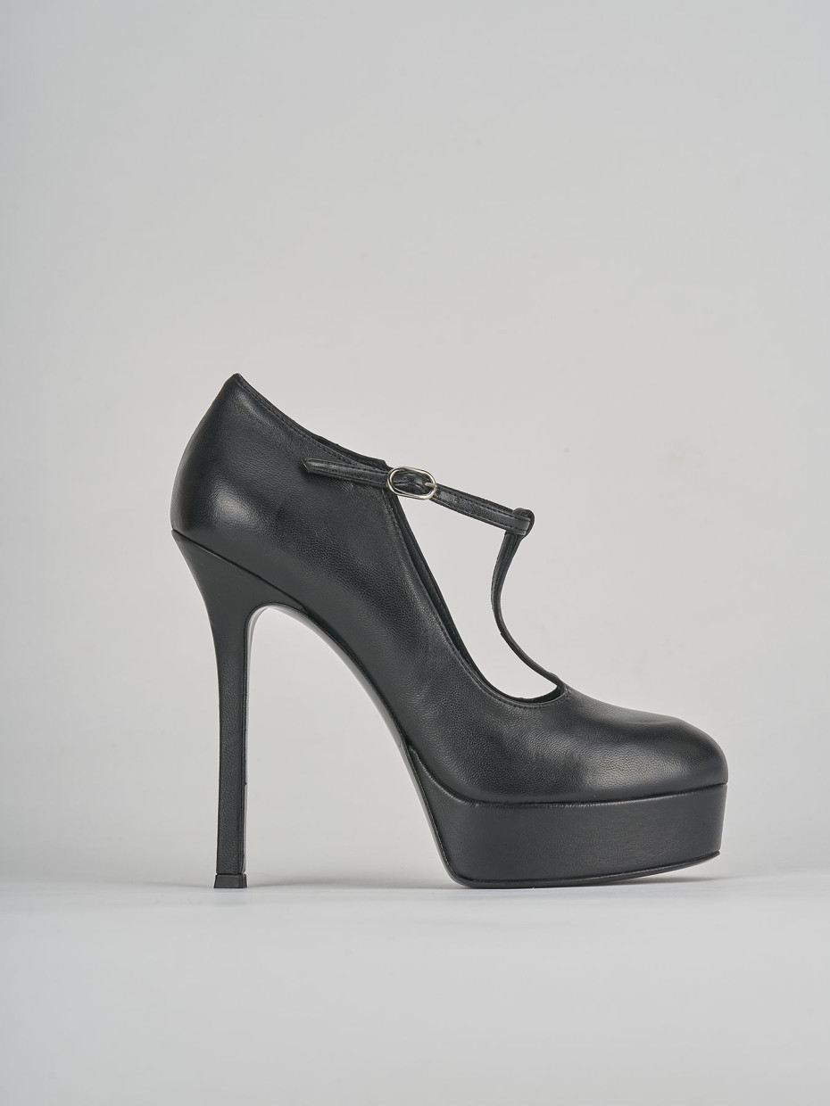 Décolleté e slingback tacco 13cm pelle nero