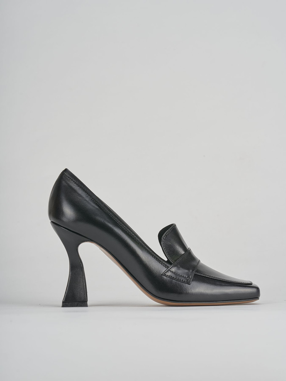 Décolleté e slingback tacco 9cm pelle nero