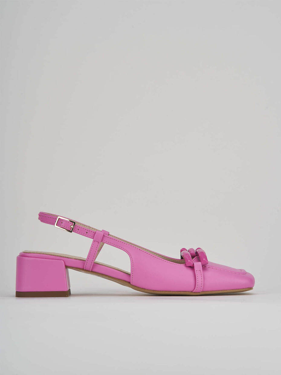 Slingback decolte tacco 3 cm  rosa pelle