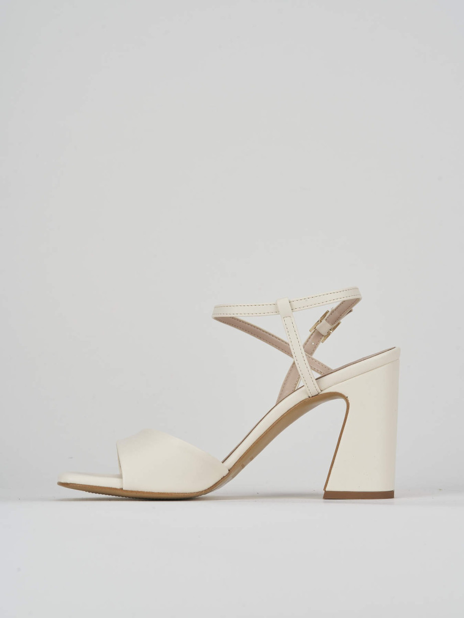 Sandalo tacco 7 cm bianco pelle