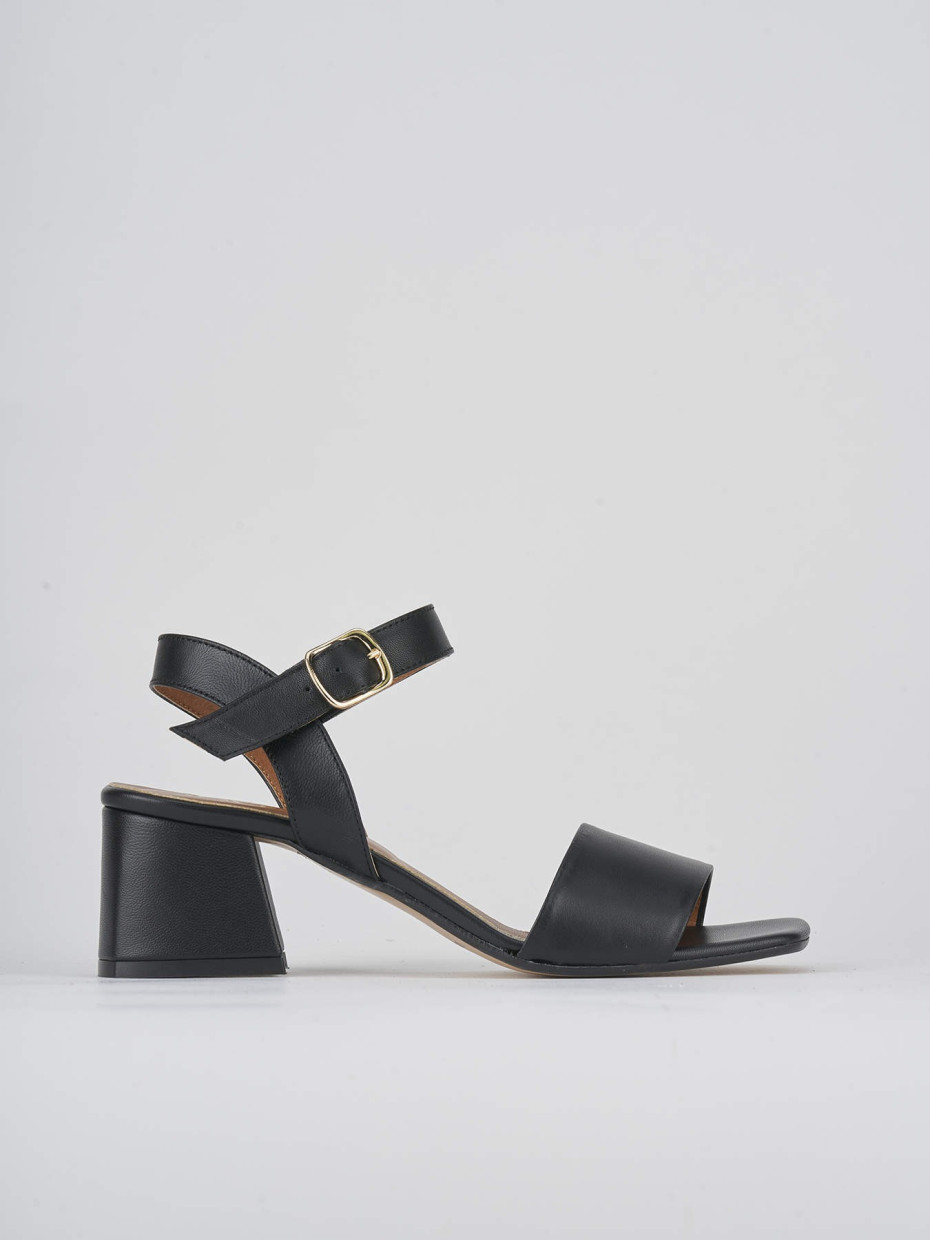 Sandali tacco 5cm pelle nero