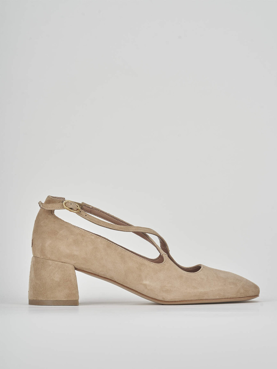 Pumps heel 5 cm beige suede