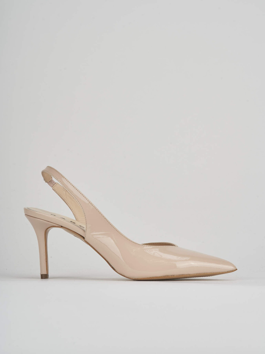 Pumps heel 7 cm beige patent