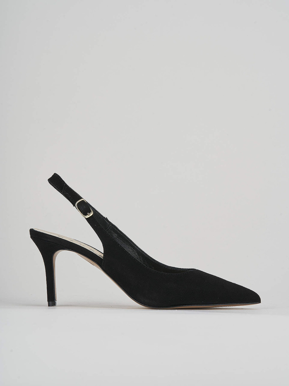 Pumps heel 7 cm black suede