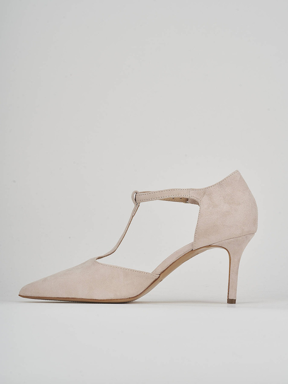 Pumps heel 7 cm beige suede