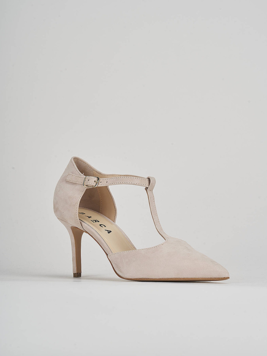 Pumps heel 7 cm beige suede