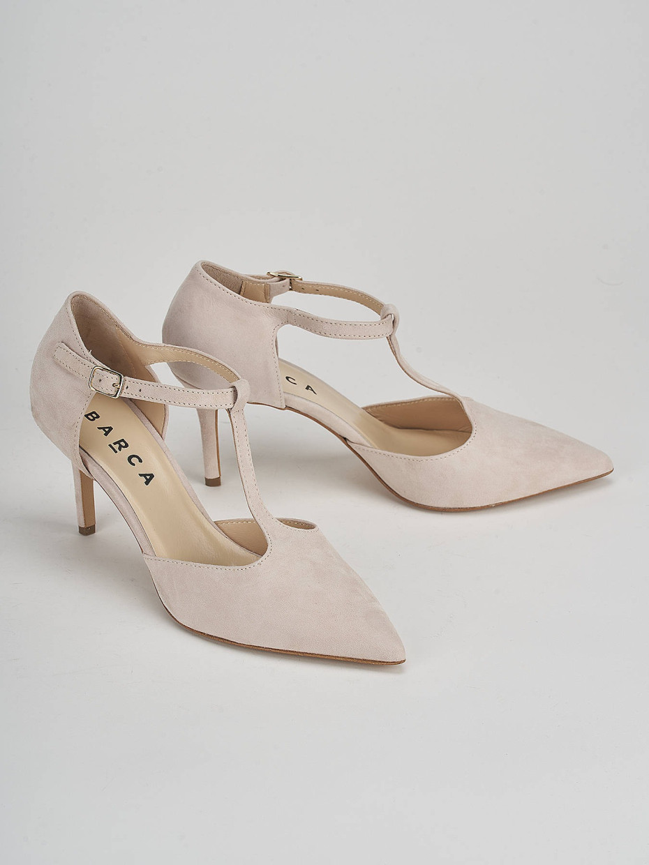 Pumps heel 7 cm beige suede