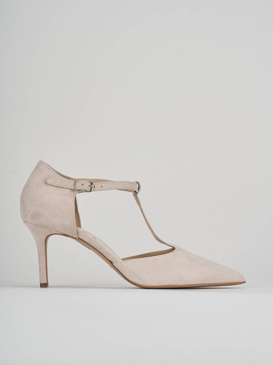 Pumps heel 7 cm beige suede